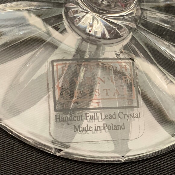 Fifth Avenue Crystal Clear Glass Candle Holders Lot of 2 Pair Hand Cut Full Lead - Picture 6 of 6